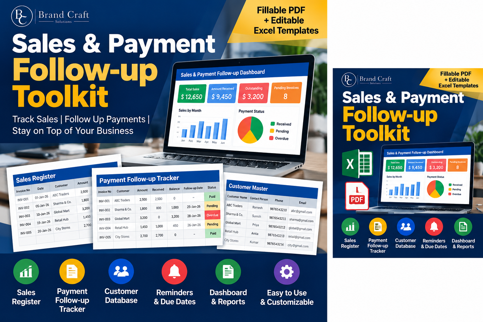 Square product thumbnail for the Sales & Payment Follow-up Toolkit by Brand Craft Solutions
