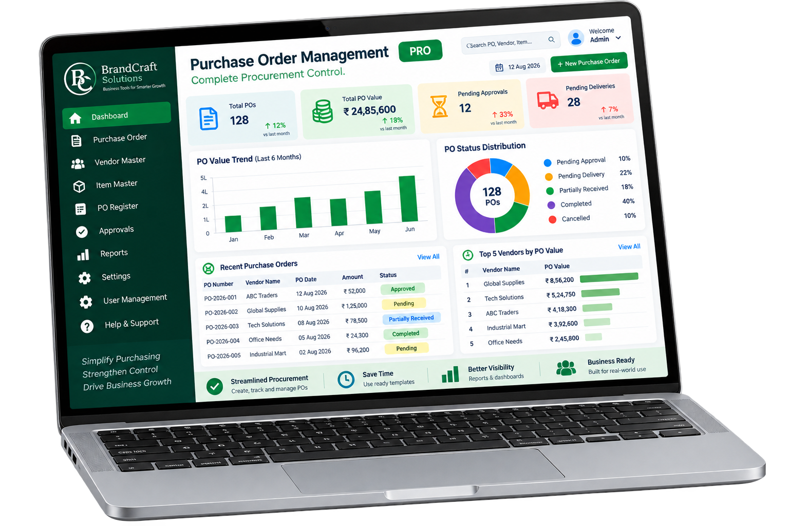 Purchase Order Management PRO product mockup