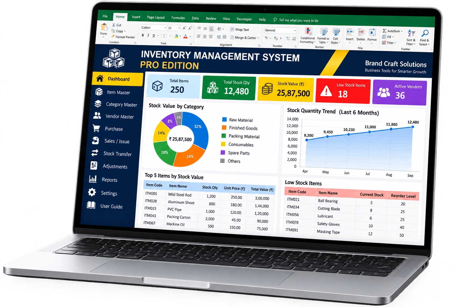 Inventory Management PRO mockup