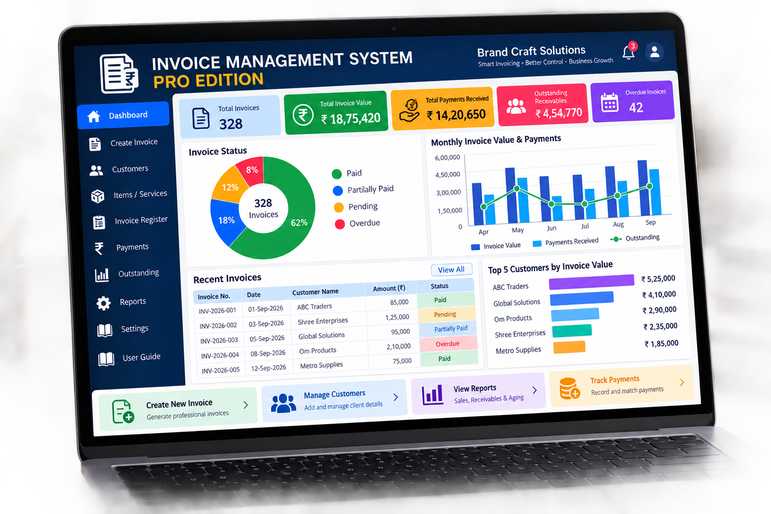 Invoice Management PRO product mockup